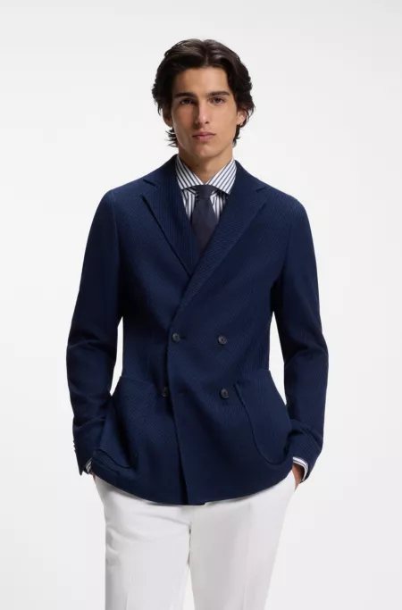 Silk tie in knitted jacquard