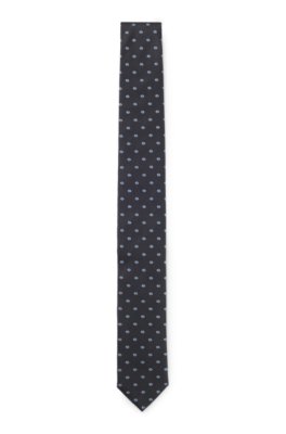 Silk tie with jacquard-woven pattern