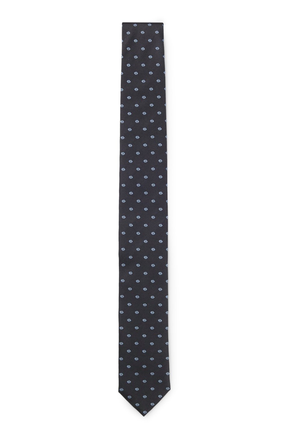 Silk tie with jacquard-woven pattern