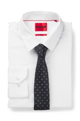 Hugo Silk tie with jacquard-woven pattern slipsar herr – bild 2