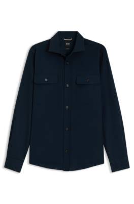 Boss Heritage casual-fit shirt in compact cotton poplin overshirts herr – bild 4