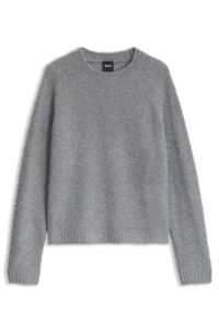 Wool and cashmere-blend sweater with raglan sleeves, Light Grey