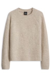 Wool and cashmere-blend sweater with raglan sleeves, Natural