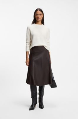 Wool and cashmere-blend sweater with raglan sleeves, Natural