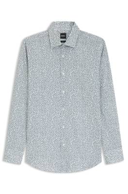 Boss Slim-fit business shirt in stretch poplin kostymskjortor herr – bild 4