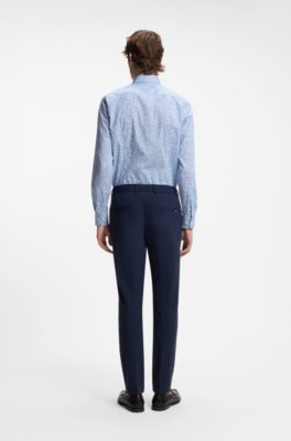 Boss Slim-fit business shirt in stretch poplin kostymskjortor herr – bild 3