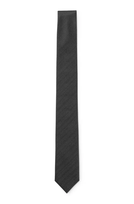 Silk tie with jacquard-woven pattern