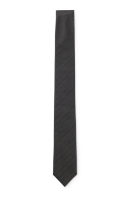Silk tie with jacquard-woven pattern
