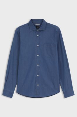 Casual-fit denim shirt, Blue