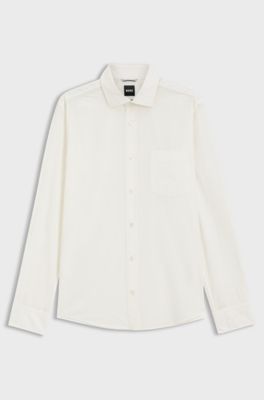 Casual-fit heritage shirt in cotton poplin, Natural