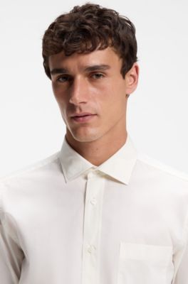 Casual-fit heritage shirt in cotton poplin, Natural