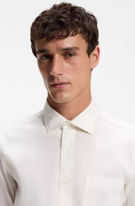 Chemise coupe décontractée en popeline de coton à l’esprit héritage