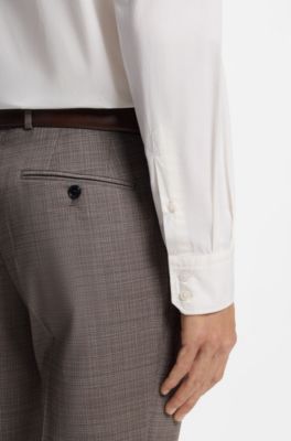 Casual-fit heritage shirt in cotton poplin, Natural