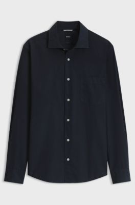 Casual-fit cotton shirt, Dark Blue