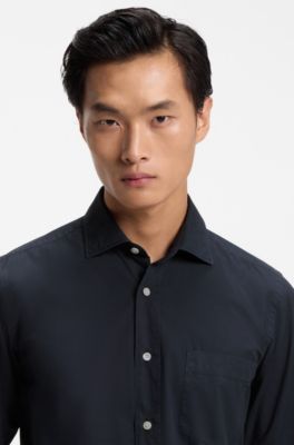 Casual-fit cotton shirt, Dark Blue