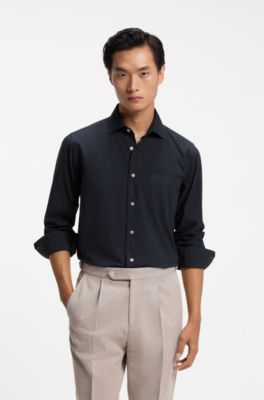 Casual-fit cotton shirt, Dark Blue
