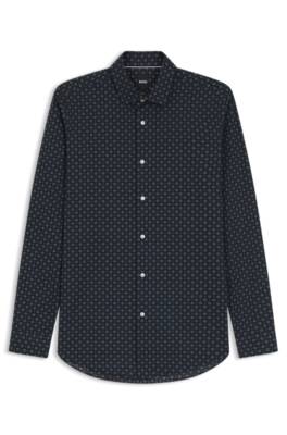 Boss Slim-fit business shirt in stretch poplin kostymskjortor herr – bild 4