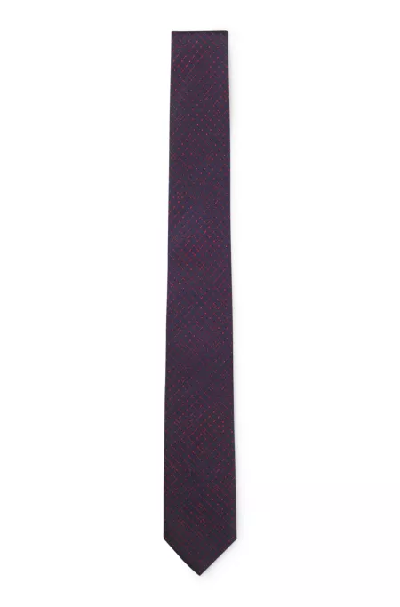 Patterned tie in silk jacquard