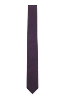 Patterned tie in silk jacquard 1