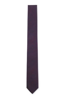 Patterned tie in silk jacquard