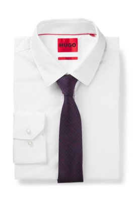 Hugo Patterned tie in silk jacquard slipsar herr – bild 2