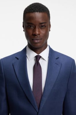 Patterned tie in silk jacquard, Dark Purple