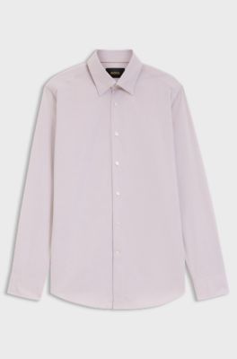 Regular-fit shirt in Italian-made cotton, Light Brown