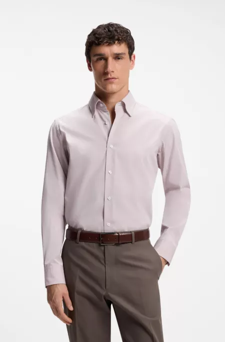 Regular-fit shirt in Italian-made cotton