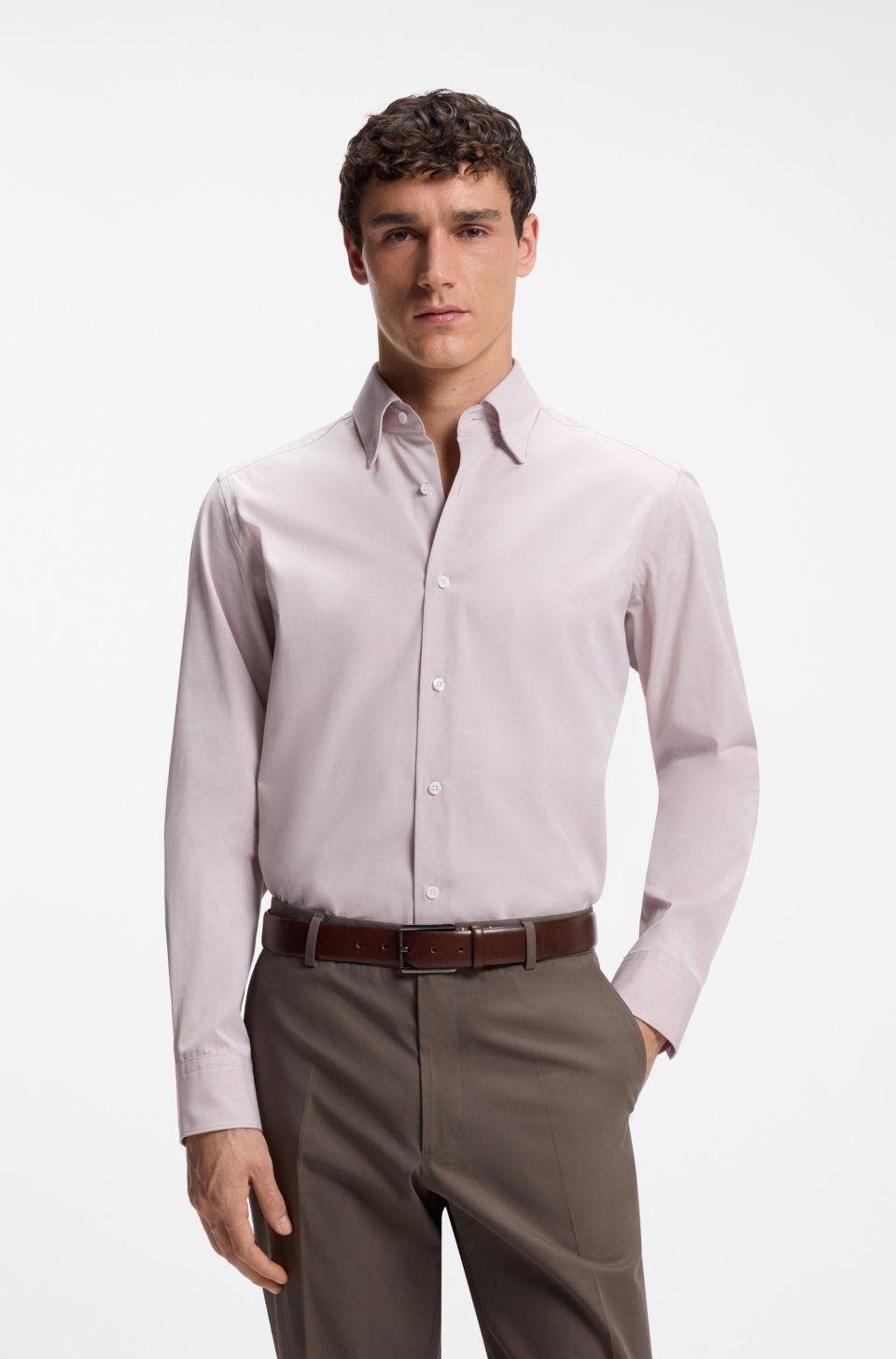 Regular-fit shirt in Italian-made cotton