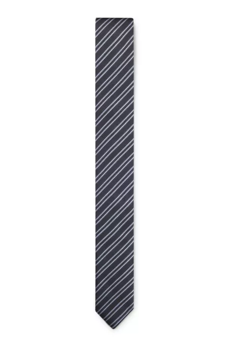 Silk tie with diagonal stripes