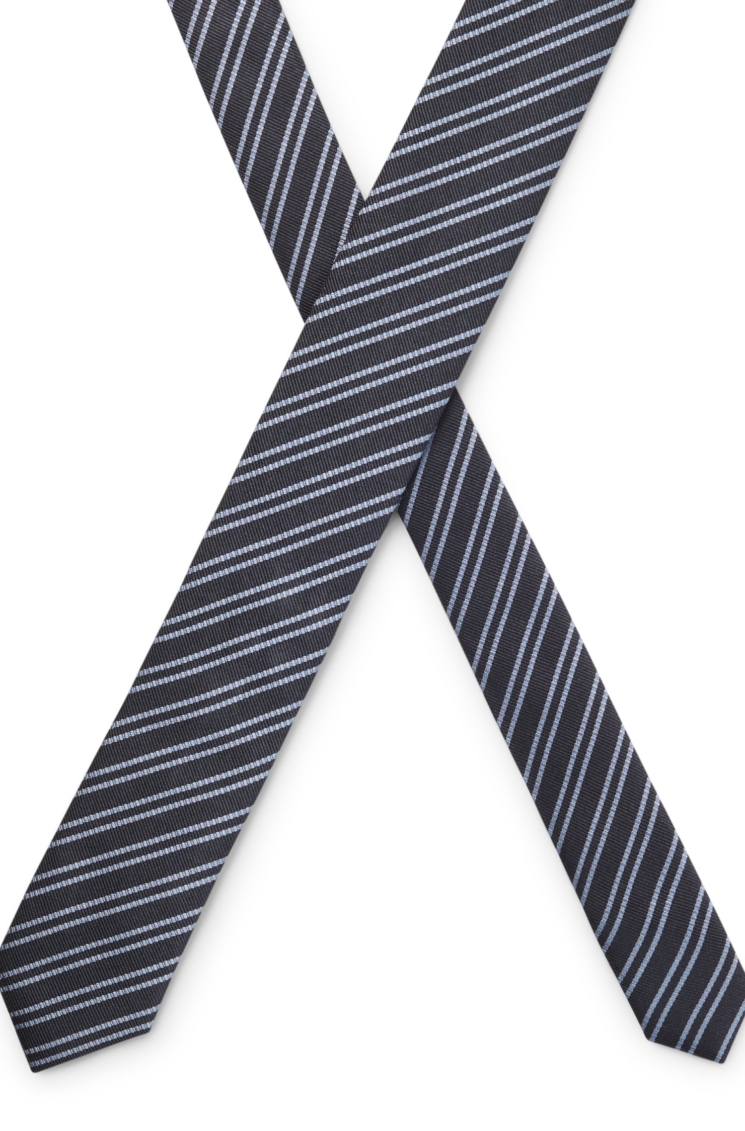 Hugo Silk tie with diagonal stripes slipsar herr – bild 3