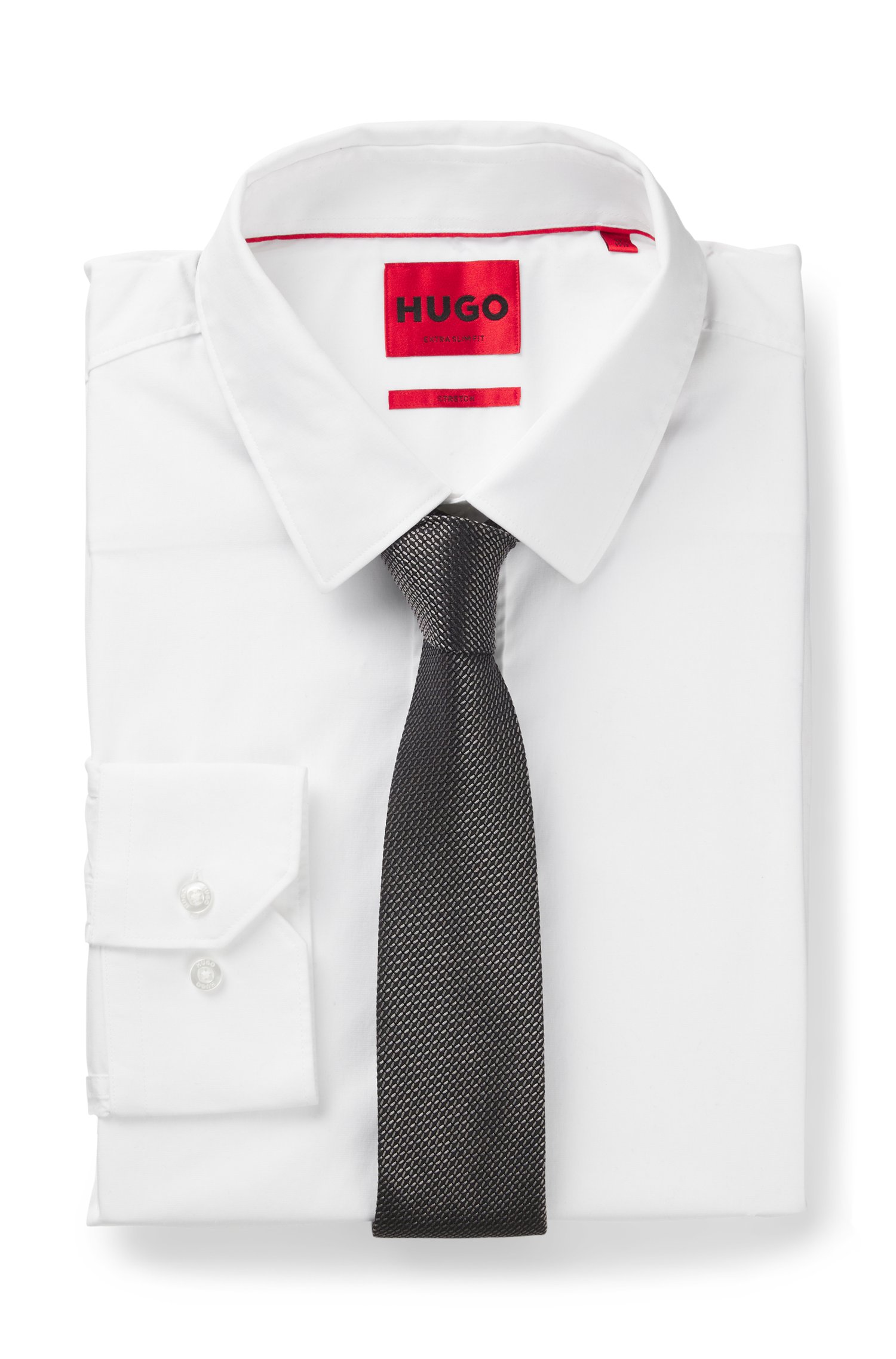 Hugo Silk tie with jacquard pattern slipsar herr – bild 2