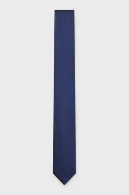 Cravatta in seta con motivo jacquard, Blu