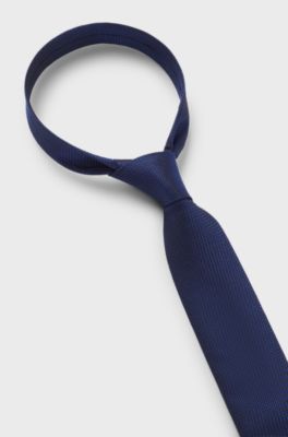 Silk tie with jacquard pattern, Blue