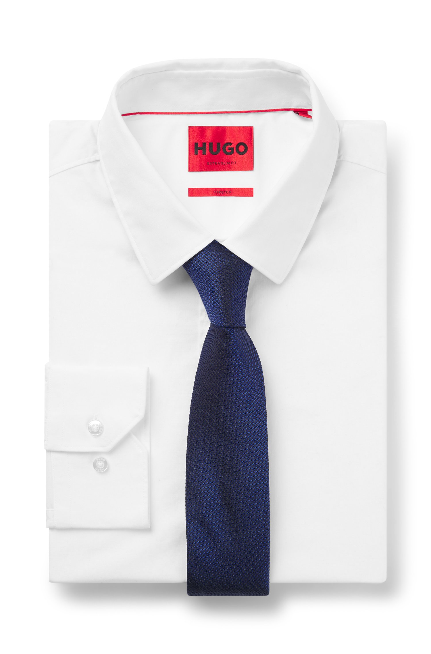 Hugo Silk tie with jacquard pattern slipsar herr – bild 2