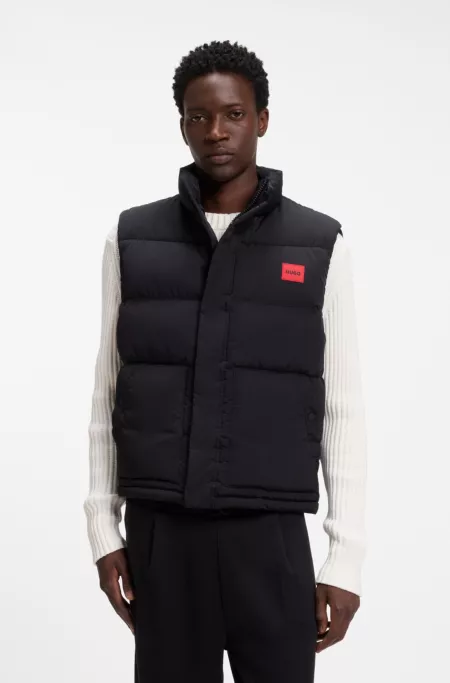 Lightweight puffer gilet with red logo detail