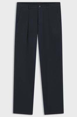Traveller trousers in stretch cotton poplin, Dark Blue