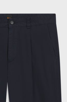 Traveller trousers in stretch cotton poplin, Dark Blue