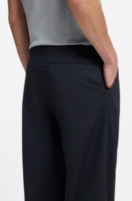 Traveller trousers in stretch cotton poplin, Dark Blue