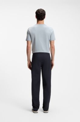 Pantaloni traveller in popeline di cotone elasticizzato, Blu scuro