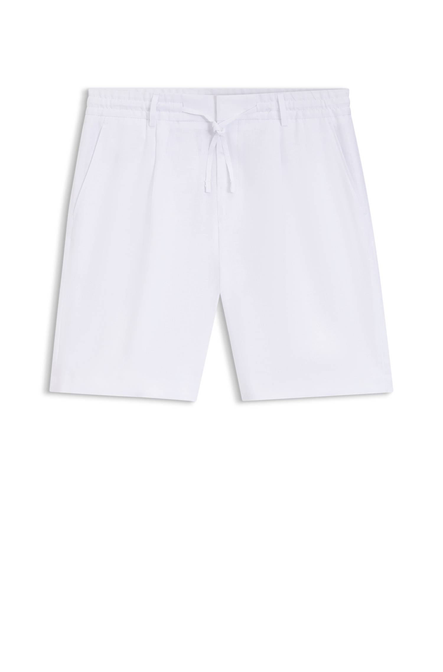 Boss Tapered-fit shorts in linen herr – bild 4