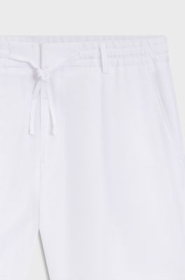 Tapered-fit shorts in linen, White
