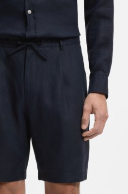 Boss Tapered-fit shorts in linen herr – bild 3