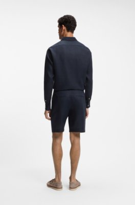 Boss Tapered-fit shorts in linen herr – bild 2