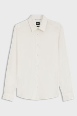 Performance regular-fit shirt with micro pattern, Natural