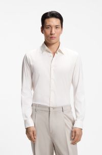 Performance regular-fit shirt with micro pattern, White