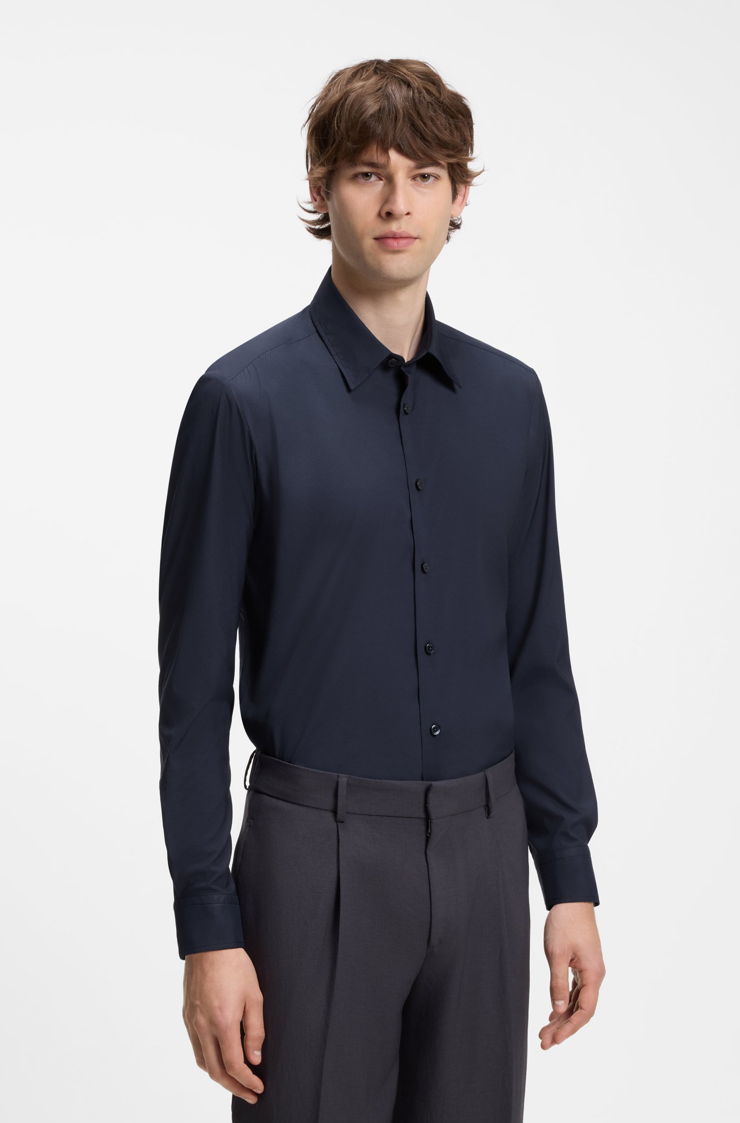 Boss Performance regular-fit shirt with micro pattern skjortor & blusar herr