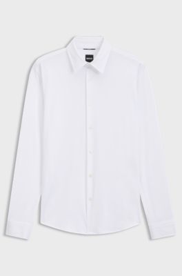 Slim-fit stretchskjorta, Vit