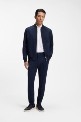Camicia slim fit in tessuto elasticizzato strutturato ad alte prestazioni, Bianco
