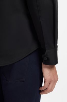 BOSS x ASTON MARTIN Relaxed-Fit Overshirt aus Stretch-Baumwolle, Schwarz